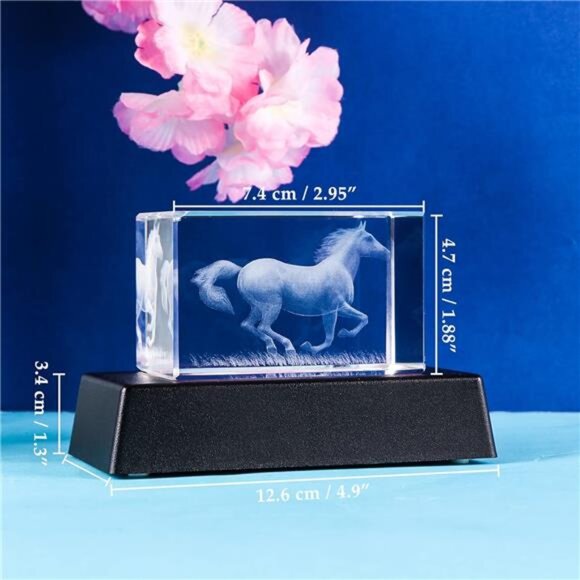 Horse Gifts for Girls Women Horse Lovers Horse Stuff Glass Figurine Decor - Picture 6 of 7